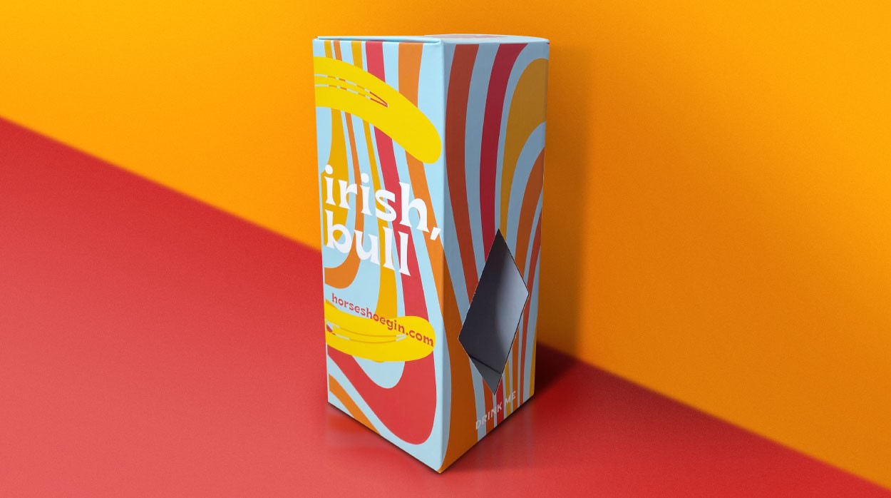 Fun and functional gin gift packaging design for Horseshoe Gin Distillery